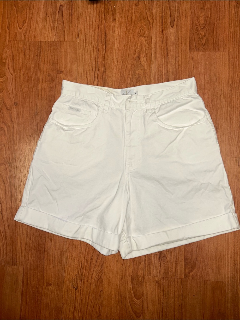 Vintage 1990s CK Calvin Klein Jeans White Shorts 8 Women’s